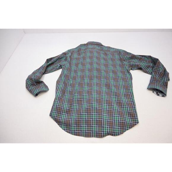 Thomas Dean Dress Shirt Plaid Paisley Flip Cuff Long Sleeve Mens Size Large - Picture 4 of 4